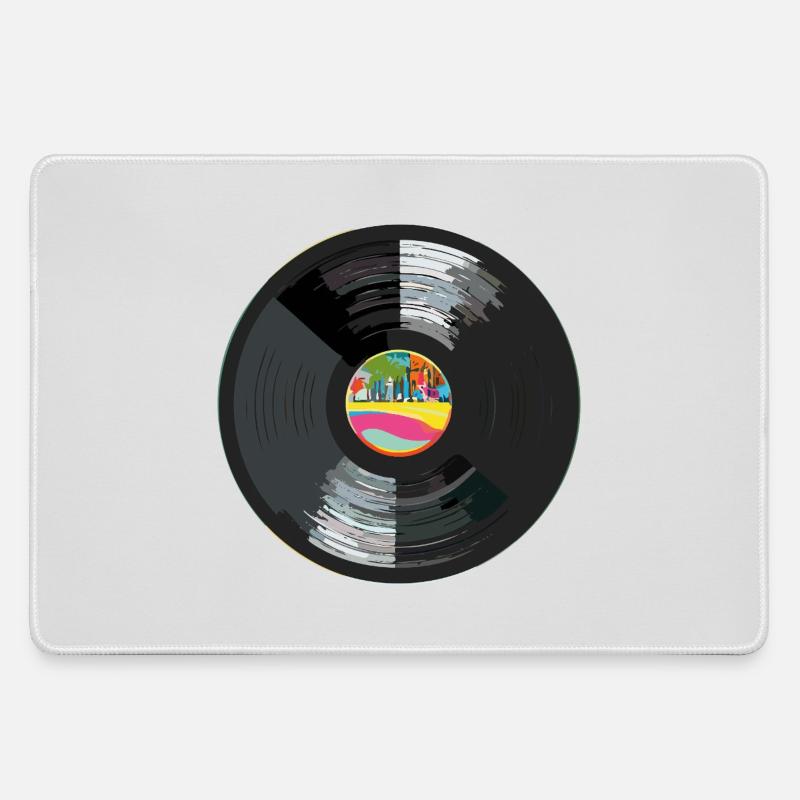 Vinyl_1 - Large Gaming Mouse Mat - grey