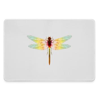 Schillernde Libelle – Filigranes Insektenmotiv - Mousepad groß für Gamer - Grau - Vorne