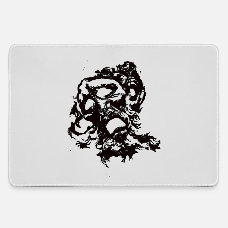 Face black - Large Gaming Mouse Mat - grey