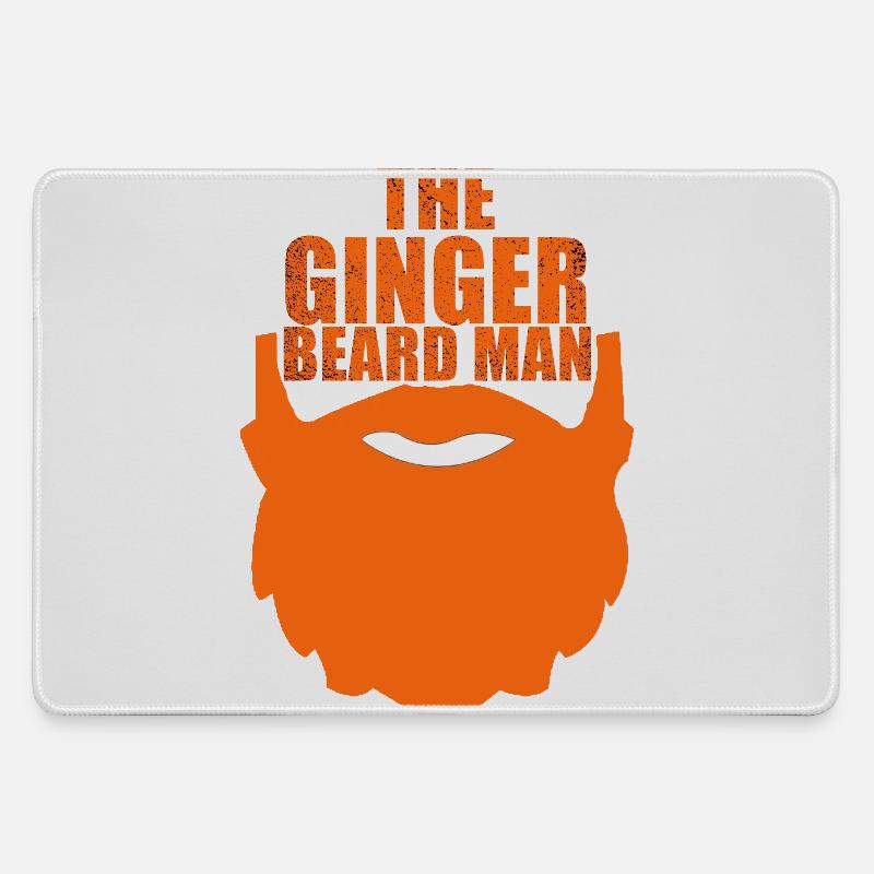 Ingwerbart-Mann - Mousepad groß für Gamer - Grau