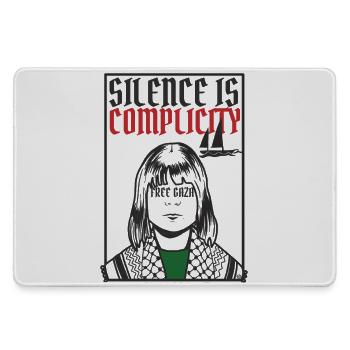 Silence is complicity, Free Gaza, Free Palestine - Large Gaming Mouse Mat - grey - Front
