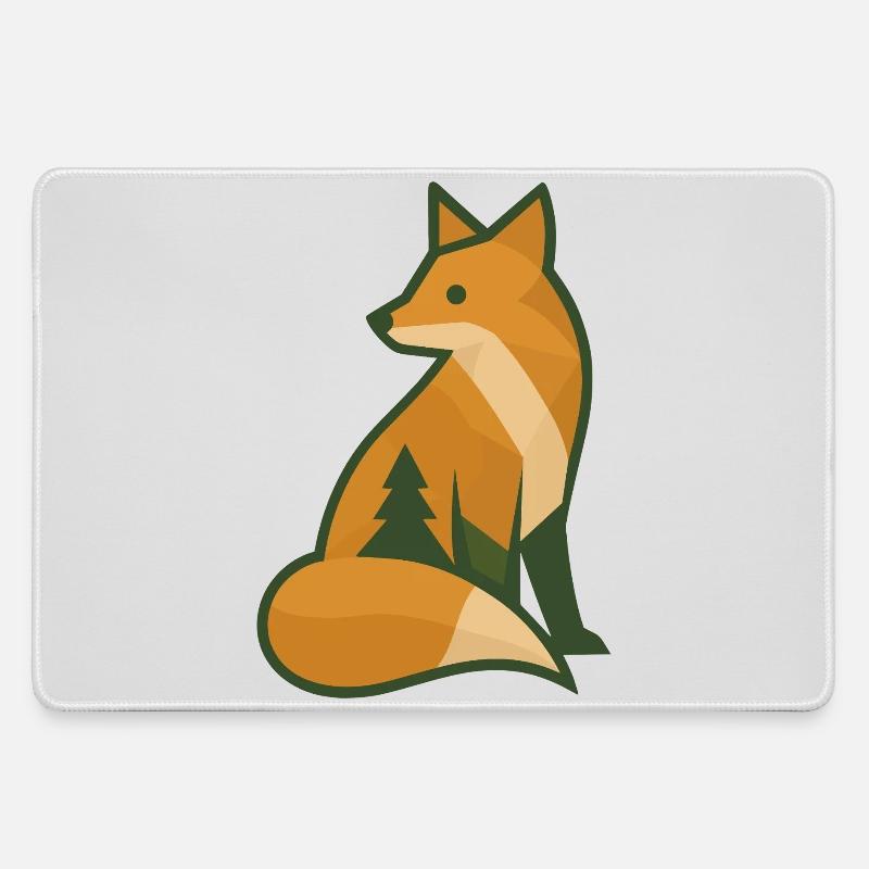 Waldfuchs - Mousepad groß für Gamer - Grau