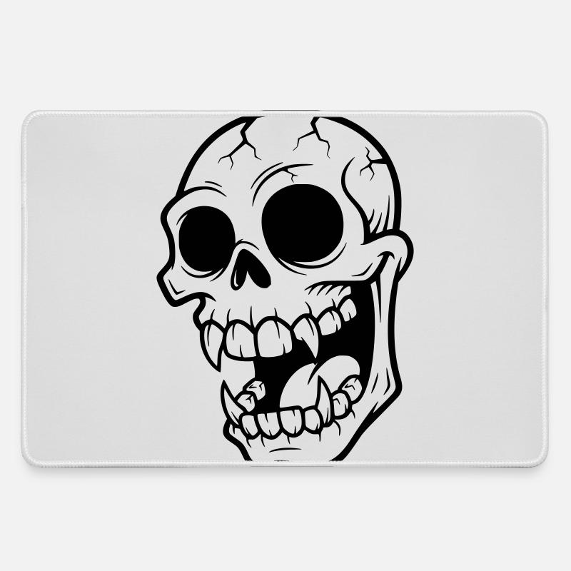 Mad Vampire Skull - Large Gaming Mouse Mat - grey