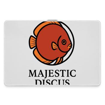 Majestätischer kreisförmiger Diskusfisch-Logo - Mousepad groß für Gamer - Grau - Vorne