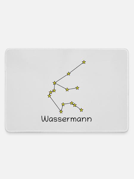 Sternzeichen Wassermann - Mousepad groß für Gamer - Grau