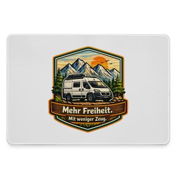 Camping-Mehr Freiheit-mit weniger Zeug-Camper - Mousepad groß für Gamer - Grau - Vorne