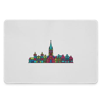 Ligne de la silhouette de la ville de Nimègue Waal Bridge - Grand tapis de souris gamer - bruyère - Devant