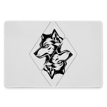Tête de loup - Grand tapis de souris gamer - bruyère - Devant