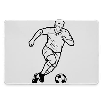 Fußball Spieler Schuss Torjäger Vektor - Mousepad groß für Gamer - Grau - Vorne