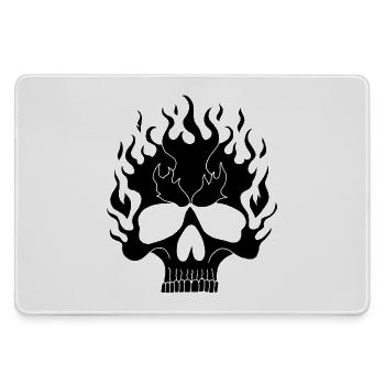Schwarzer flammender Schädel - Mousepad groß für Gamer - Grau - Vorne
