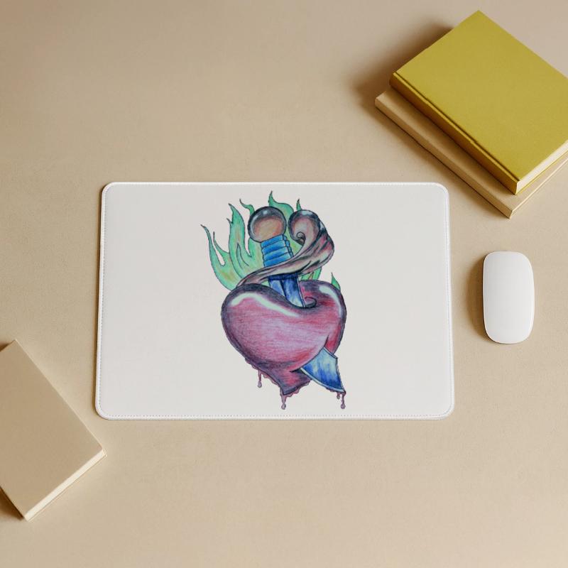 Loderndes Herz Mousepad groß für Gamer