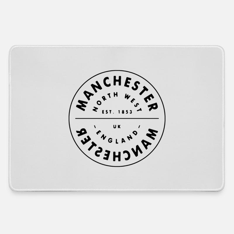 Manchester Circular Cancel Northwest England - Large Gaming Mouse Mat - grey