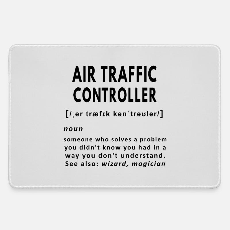 Air traffic controller funny noun definition - Large Gaming Mouse Mat - grey