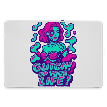 Glitch dans votre vie ! Femme Cyborg - Grand tapis de souris gamer - bruyère - Devant