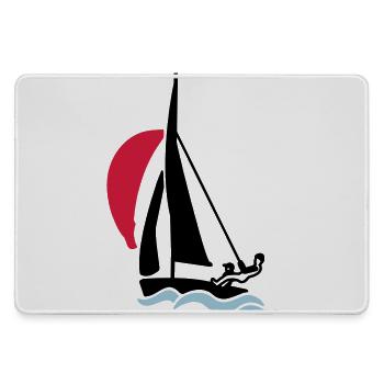 Youth sailing dinghy (420 470 505) sailboat - Large Gaming Mouse Mat - grey - Front
