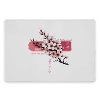 Blush Sakura Bloom on Pink - Large Gaming Mouse Mat - grey - Front