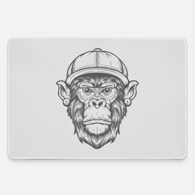 Funky Monkey - Large Gaming Mouse Mat - grey