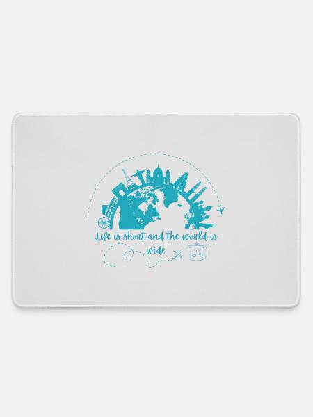 Abenteuer Weltreise Design - Mousepad groß für Gamer - Grau