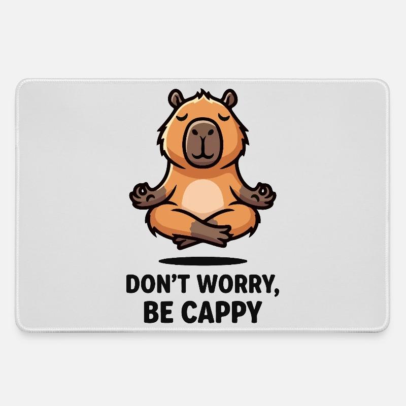 Chill Capybara - Large Gaming Mouse Mat - grey