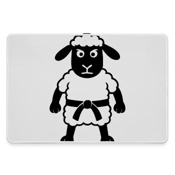 Karate Schaf - Mousepad groß für Gamer - Grau - Vorne