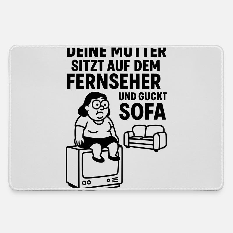 sofa gucken deine mudda - Mousepad groß für Gamer - Grau