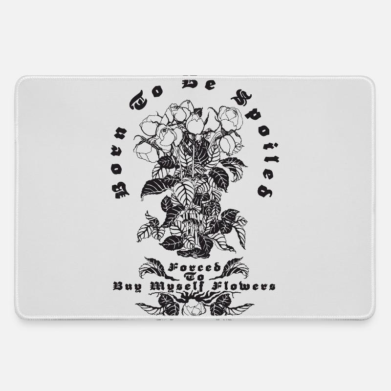 BORN TO BE SPOILED - Large Gaming Mouse Mat - grey