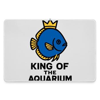 Der König des Aquariums gekrönten Diskusfisch - Mousepad groß für Gamer - Grau - Vorne