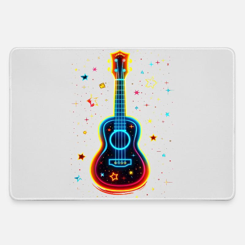 90er Jahre Ukulele - Mousepad groß für Gamer - Grau