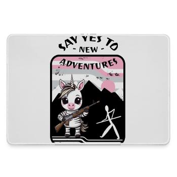 Zebra Einhorn - Mousepad groß für Gamer - Grau - Vorne