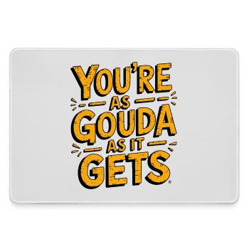 Gouda Cheese Pun  - Large Gaming Mouse Mat - grey - Front