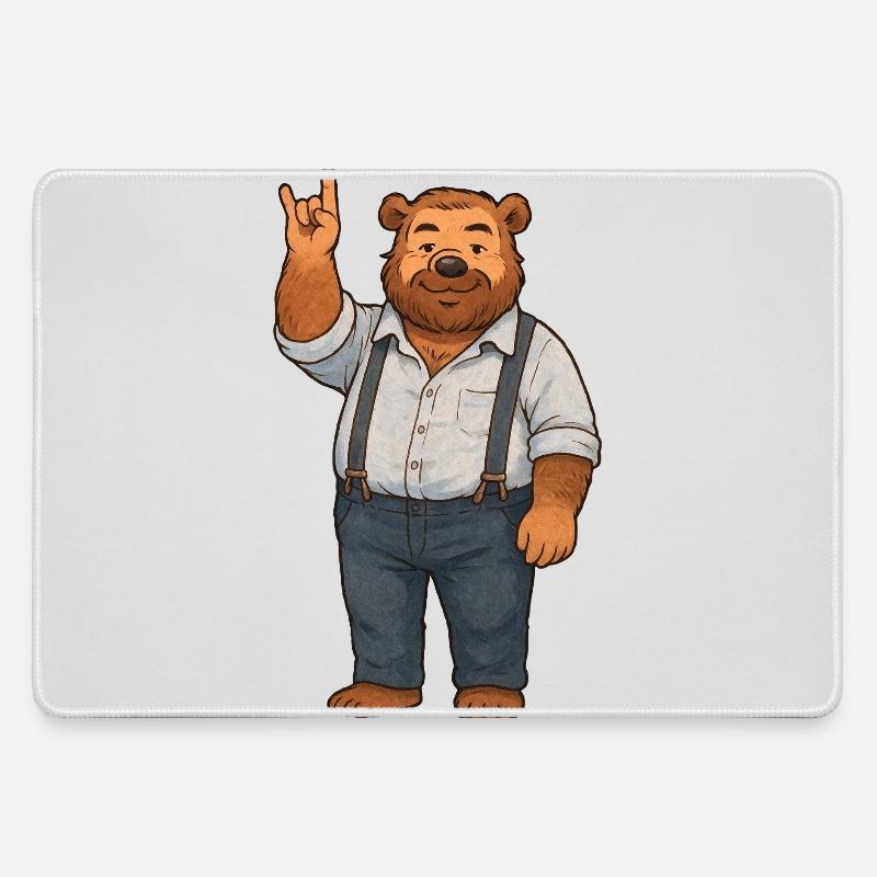 Brummbär rocks - Large Gaming Mouse Mat - grey