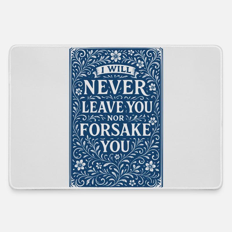 Ich werde dich niemals verlassen oder im Stich lassen - Mousepad groß für Gamer - Grau