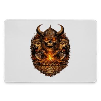 Viking Skull Firefight - Large Gaming Mouse Mat - grey - Front