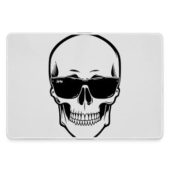 Linienschädel Spike schwarz kontrastiert mit einem Lächeln - Mousepad groß für Gamer - Grau - Vorne