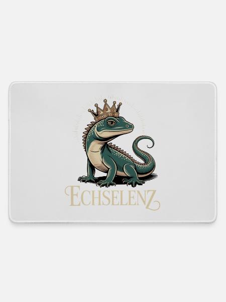 Echselenz Lustige Echse - Mousepad groß für Gamer - Grau