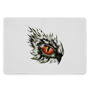 magisches Auge eines Drachen im Tattoo Stil - Mousepad groß für Gamer - Grau - Vorne