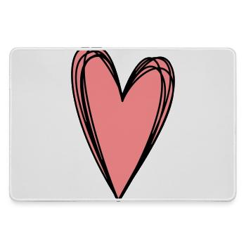 Herz rosa Scribble Doodle Geschenk Liebe - Mousepad groß für Gamer - Grau - Vorne