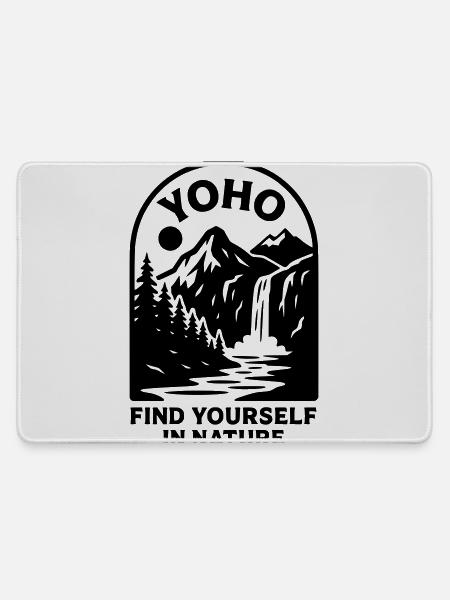 yoho national park - Mousepad groß für Gamer - Grau