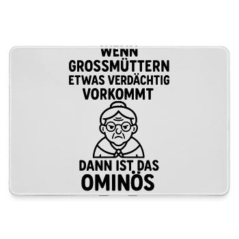 ominös oma omi verdächtig wortwitz - Mousepad groß für Gamer - Grau - Vorne
