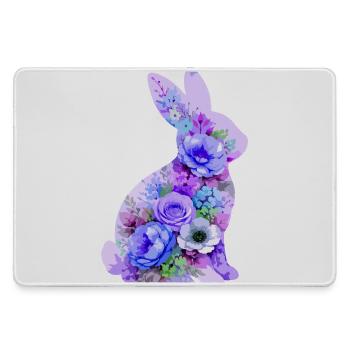 Hase Pastell Blumen - Mousepad groß für Gamer - Grau - Vorne