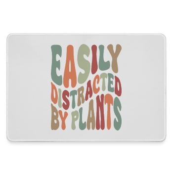 Easily Disctracted By Plants Vintage - Mousepad groß für Gamer - Grau - Vorne