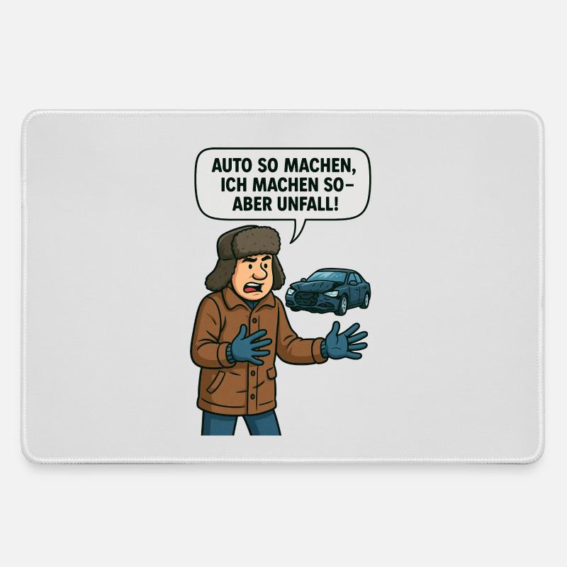 Make car so I do so but accident - Large Gaming Mouse Mat - grey