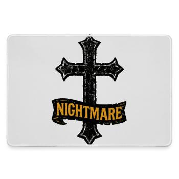 Terrifying Cross with Nightmare for Halloween - Large Gaming Mouse Mat - grey - Front