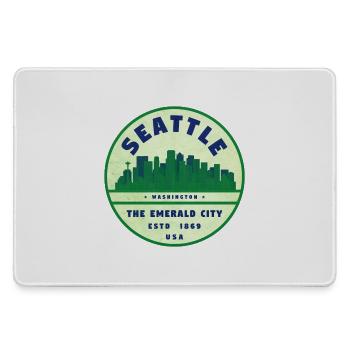 Emerald City Seattle Vintage Badge - Large Gaming Mouse Mat - grey - Front