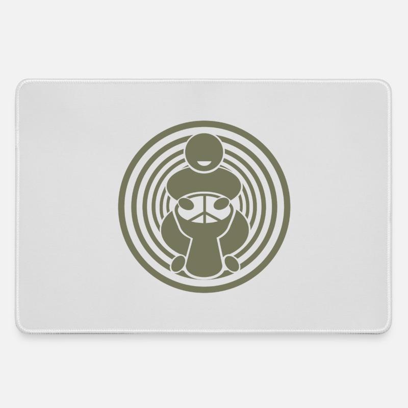 Djembe Player - Large Gaming Mouse Mat - grey