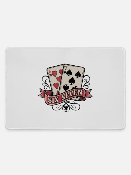 SIx Sieben Karten - Mousepad groß für Gamer - Grau