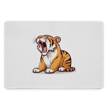 Müder Tiger - Mousepad groß für Gamer - Grau - Vorne
