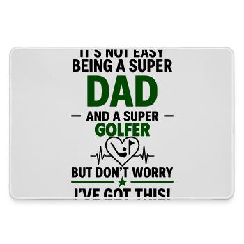 Herz + Golf – Super Papa Golfspieler - Mousepad groß für Gamer - Grau - Vorne