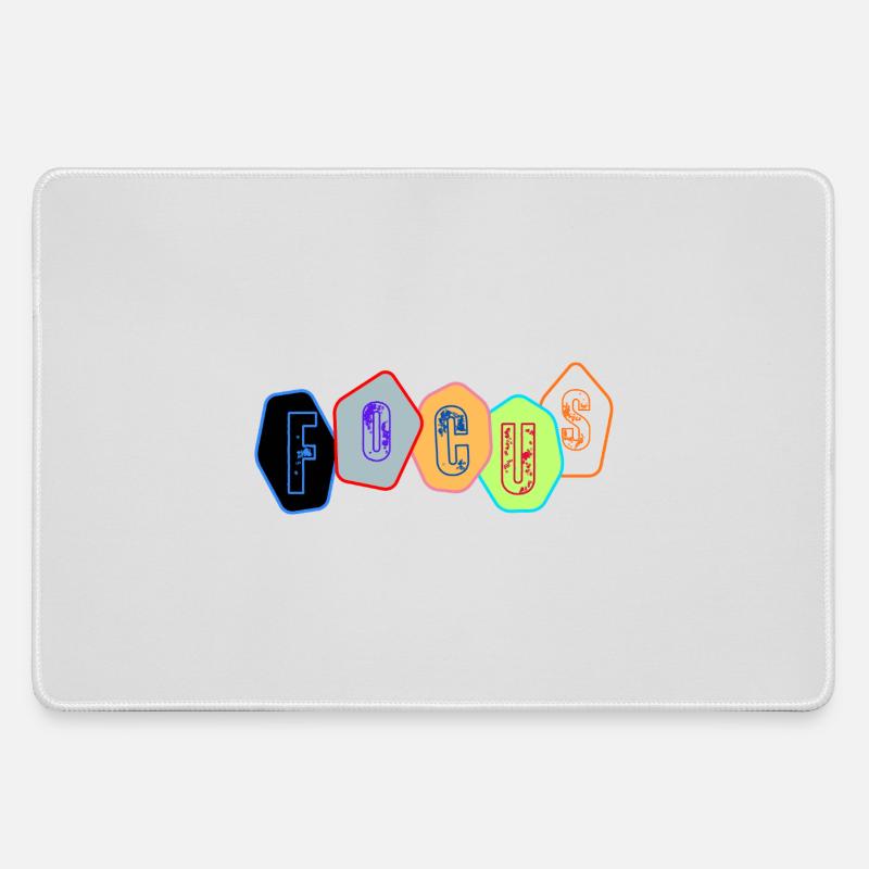 Focus in chrome blocks - Large Gaming Mouse Mat - grey