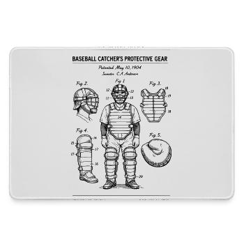 Baseball Catcher Patent Art - Protective Gear Desi - Grand tapis de souris gamer - bruyère - Devant